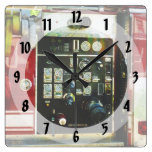 Gauges on Fire Truck Square Wall Clocks