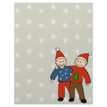 Gay Christmas Couple Letterhead