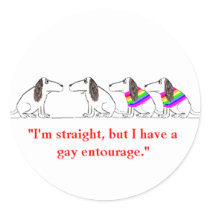 Gay Dog Cartoon #3 Round Sticker