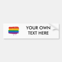 GAY FLAG DRIPPING BUMPER STICKERS