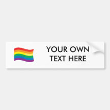 GAY FLAG WAVING BUMPER STICKERS