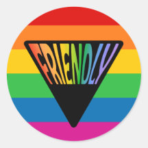 Gay Friendly Triangle Round Sticker