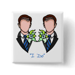 Gay Groom Pinback Buttons