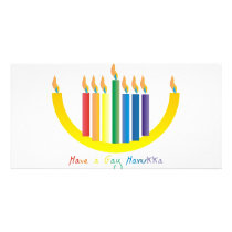 Gay Hanukka Photo Greeting Card