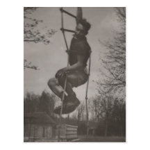 Gay interest cute young athlete fooling around post card
