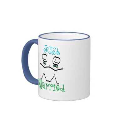 Gay Just Married Favours Mugs by gayweddingday
