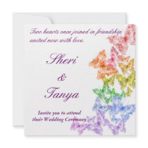 Gay Lasbian Rainbow Wedding Ceremony Invitation