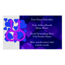 Gay Male Marriage Hearts Business Card
