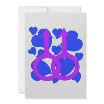 Gay Male Marriage Hearts Custom Announcement