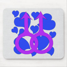 Gay Male Marriage Hearts Mousepads
