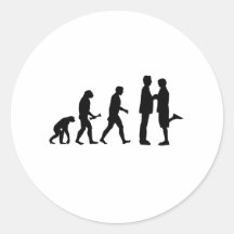 Gay Marriage Evolution Round Stickers