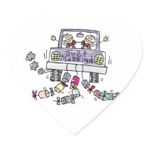 Gay Marriage Groom Just Married Heart Sticker