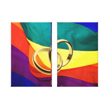 Gay Marriage on Canvas Stretched Canvas Print