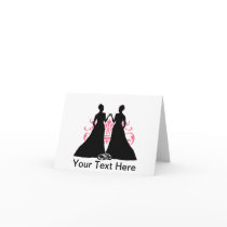 Gay Marriage Two Brides Pink Cards
