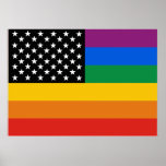 Gay Pride American Flag Poster
