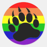 Gay Pride Bear Paw Sticker