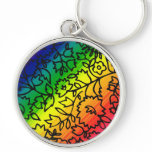 Gay Pride Rainbow Colors, Lace Floral, keychains