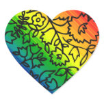 Gay Pride Rainbow Colors, Lace Floral, stickers