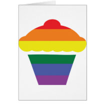 Gay Pride Rainbow Cupcake Greeting Cards