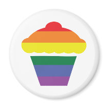 Gay Pride Rainbow Cupcake Fridge Magnets