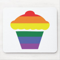 Gay Pride Rainbow Cupcake Mouse Pads