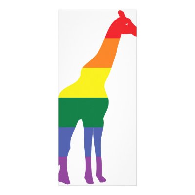 Gay Pride Rainbow Giraffe Rack Card Design by CityRoyalty