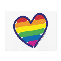 Gay Pride Rainbow Heart Post Cards