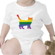Gay Pride Rainbow Kitten Baby Bodysuit