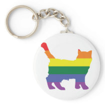 Gay Pride Rainbow Kitten Keychains
