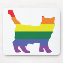 Gay Pride Rainbow Kitten Mouse Pad