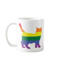 Gay Pride Rainbow Kitten Coffee Mug