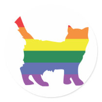 Gay Pride Rainbow Kitten Stickers