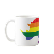Gay Pride Rainbow Rhino Coffee Mugs