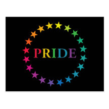 Gay Pride Rainbow Stars Post Card