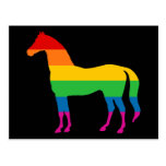 Gay Pride Rainbow Stripe Horse Postcards