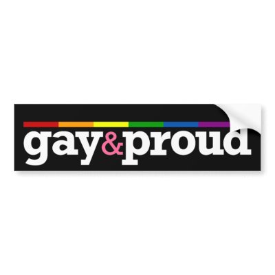 Gay&proud Black Bumper Sticker by jamieco