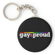 Gay&proud Black Keychain