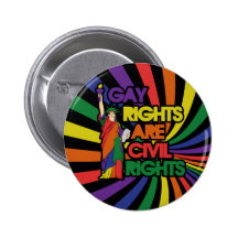Gay rights are civil rights pinback button