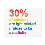 Gay Suicide - I refuse to be a statistic Post Cards