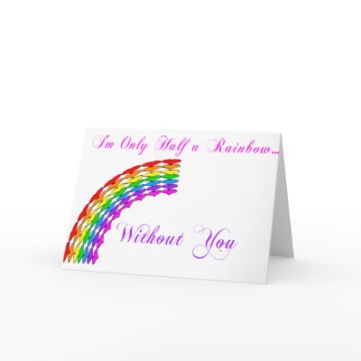 Gay Valentine Half Rainbow right Greeting Card by BeMyValentine