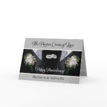 Gay Wedding Anniversary Card Silver and Black