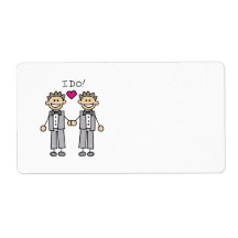 Gay Wedding Groom Personalised Shipping Labels
