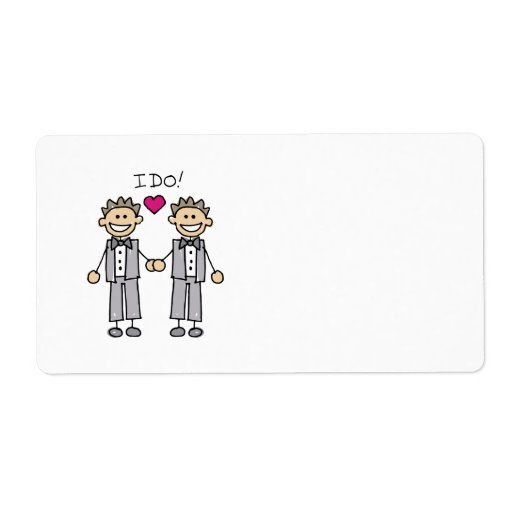 Gay Wedding Groom Personalised Shipping Labels