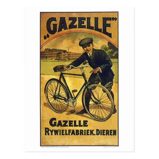 Gazelle Cycles Vintage Bicycle Poster Postcards
