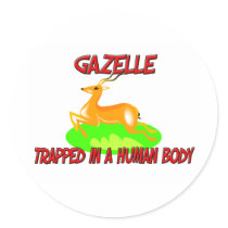 Gazelle trapped in a human body stickers