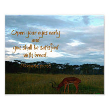 Gazelle with Proverbs Bible verse Open your eyes Photographic Print