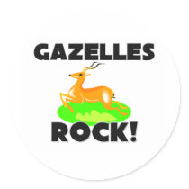 Gazelles Rock Round Sticker