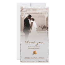 GC | Aged Fall Wedding Thank you Photo Card