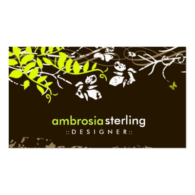 GC | Ambrosial Brown & Tart Lime Business Card Template by TheGreekCookie