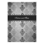 GC | Charcoal Grey Vintage Glam Personalized Invitations